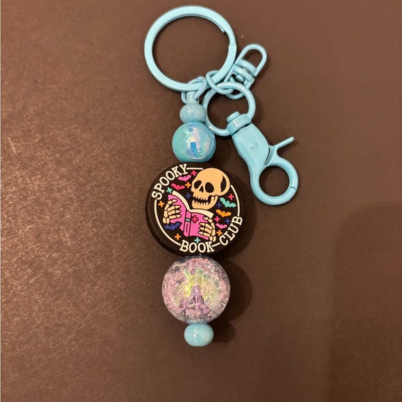 Spooky Book Club Keychain with Blue Accents - Picture 2 of 3